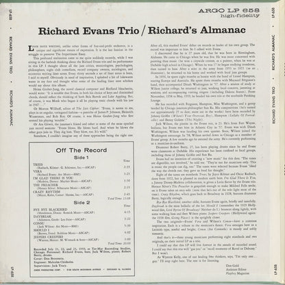 Richard Evans - Richard's Almanac (LP658) 1959 US ARGO｜中古LP