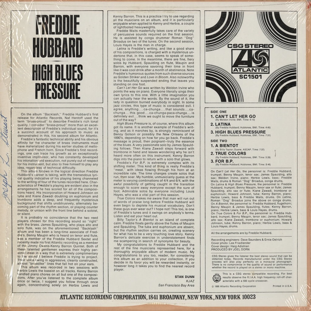 Freddie Hubbard - High Blues Pressure (SC 1501) LP 1968 US Atlantic｜中古LP