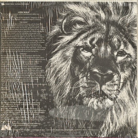 Big Black - Lion Walk (73033) LP 1968 US Uni｜中古LP
