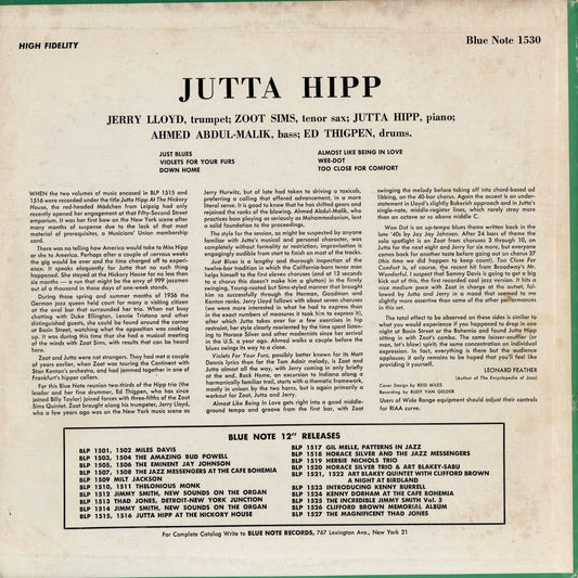 Jutta Hipp - Jutta Hipp With Zoot Sims (BLP 1530) 1972 US Blue Note サイン付き｜中古LP