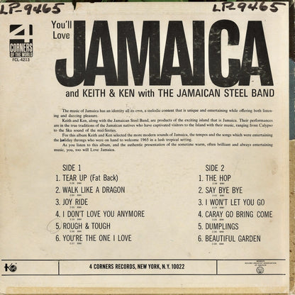 Keith & Ken With The Jamaican Steel Band - You'll Love Jamaica (FCL-4213) LP 1964 US 4 Corners Of The World｜中古LP