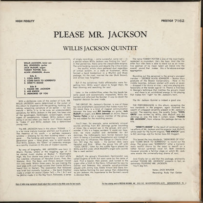 Willis Jackson - Please Mr. Jackson (PRLP 7162) 1959 US Prestige｜中古LP