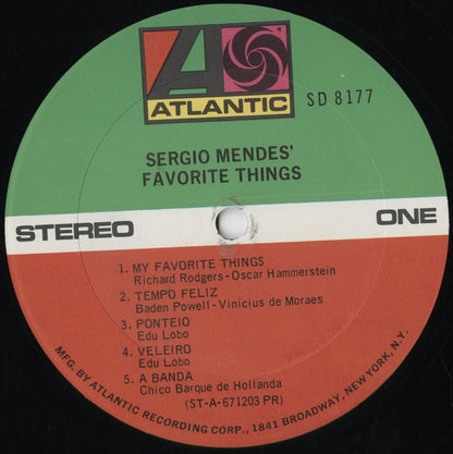 Sergio Mendes - Sergio Mendes' Favorite Things (SD 8177) 1968 US Atlantic｜中古LP