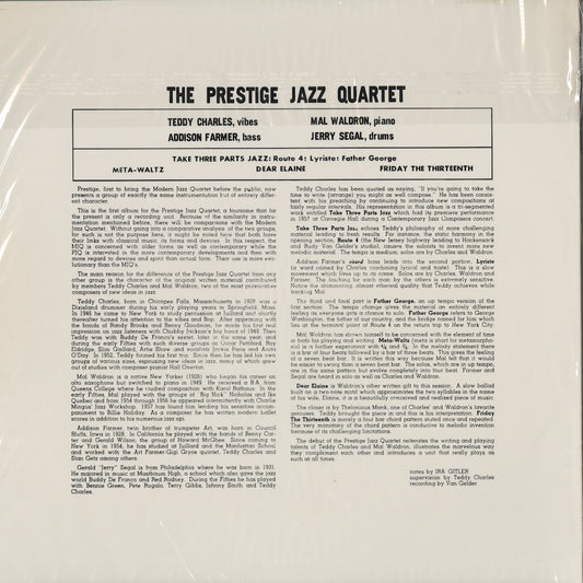 The Prestige Jazz Quartet - The Prestige Jazz Quartet (WJC-7108) 1990 US Prestige｜中古LP