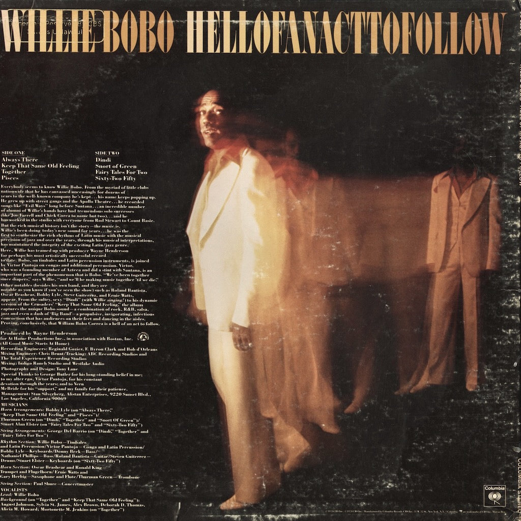 Willie Bobo - Hell Of An Act To Follow (JC 35374) LP 1978 US Columbia｜中古LP