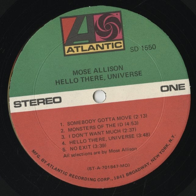 Mose Allison / モーズ・アリソン / Hello There Universe (SD 1550)