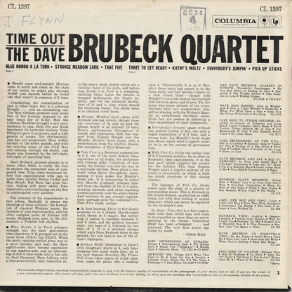 Dave Brubeck - Time Out (CL 1397) 1961 US Columbia - MONO｜中古LP