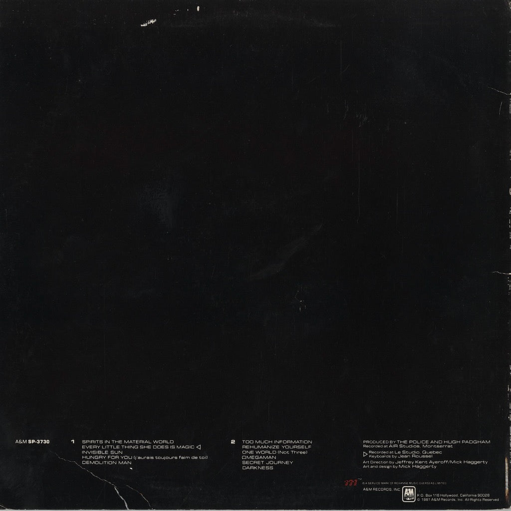 The Police - Ghost In The Machine (SP-3730) LP 1981 US A&M｜中古LP