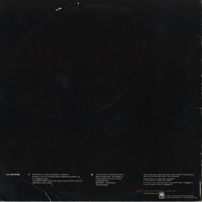 The Police - Ghost In The Machine (SP-3730) LP 1981 US A&M｜中古LP