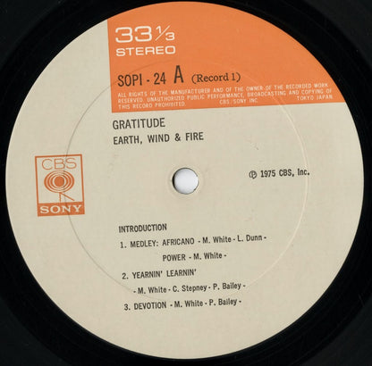 Earth Wind & Fire / アース、ウィンド＆ファイア / Gratitude (SOPI 24~5)