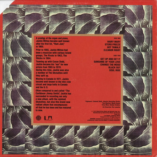 Jackie Mittoo - Jackie Mittoo (UA-LA804-H) LP 1978 US United Artists｜中古LP