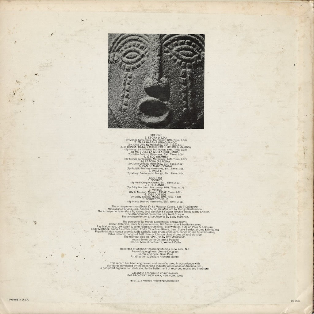 Mongo Santamaria - Up From The Roots (SD1621) LP 1972 US Atlantic｜中古LP