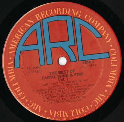 Earth Wind & Fire - The Best Of Earth Wind & Fire Vol.1 (FC 35647) 1978 US ARC｜中古LP