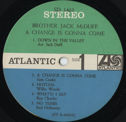 Brother Jack McDuff - A Change Is Gonna Come (SD 1463) 1966 US Atlantic｜中古LP