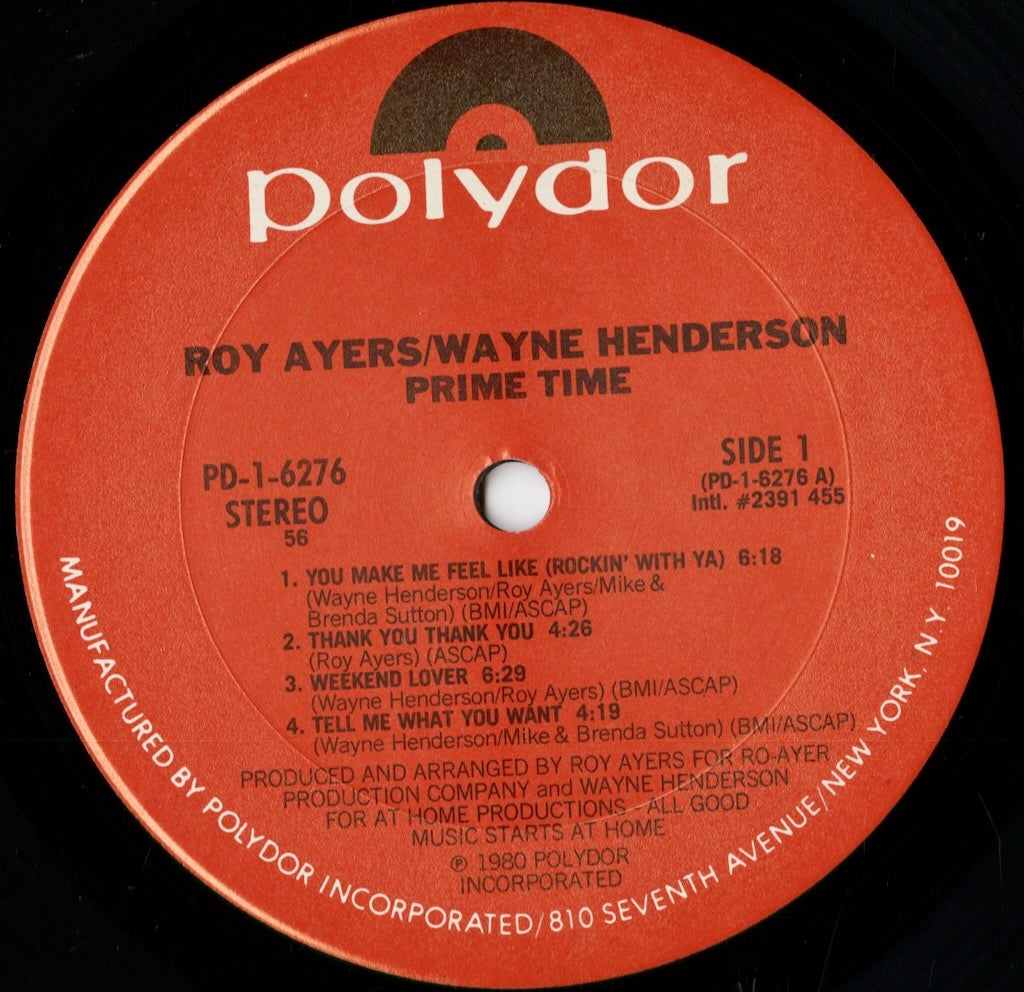 Roy Ayers, Wayne Henderson - Prime Time (PD-1-6276) 1980 US Polydor｜中古LP