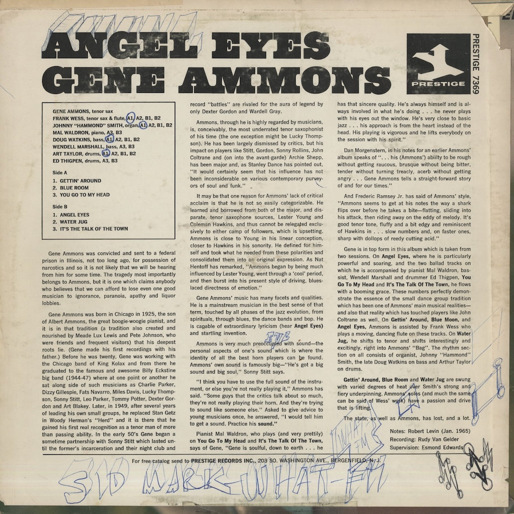 Gene Ammons / ジーン・アモンズ / Angel Eyes (PRST 7369)