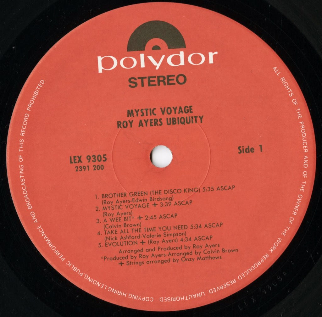 Roy Ayers - Mystic Voyage (LEX-9305) LP 1993 JPN Polydor｜中古LP