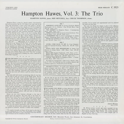 Hampton Hawes / ハンプトン・ホーズ / Everybody Likes Hampton Hawes, Vol. 3: The Trio (VIJJ-30024)