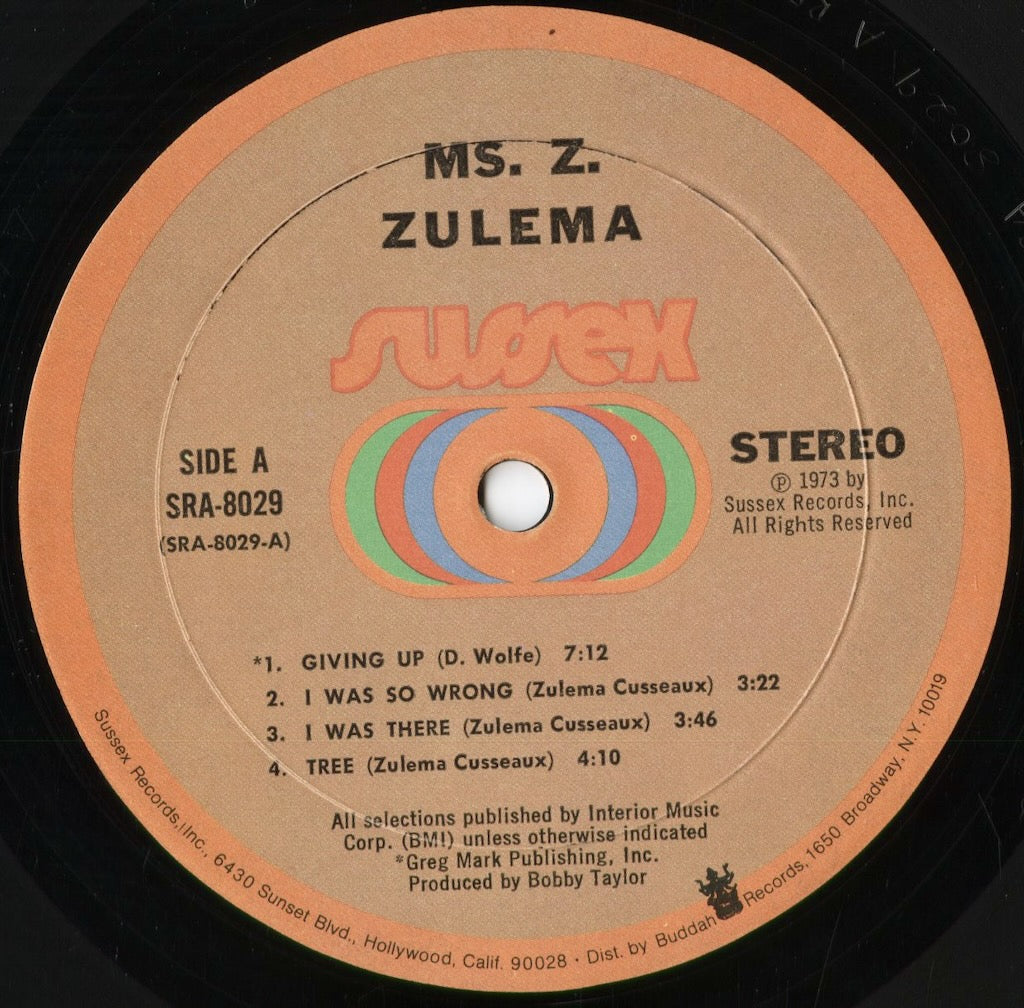ズレーマ / Zulema『Ms. Z.』(SRA-8029) 73年US盤 中古レコード LP