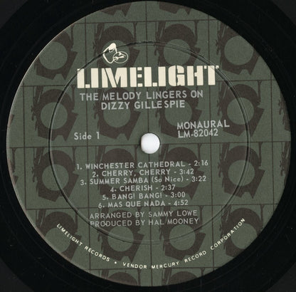 Dizzy Gillespie - The Melody Lingers On (LM 82042) LP 1966 US Limelight｜中古LP