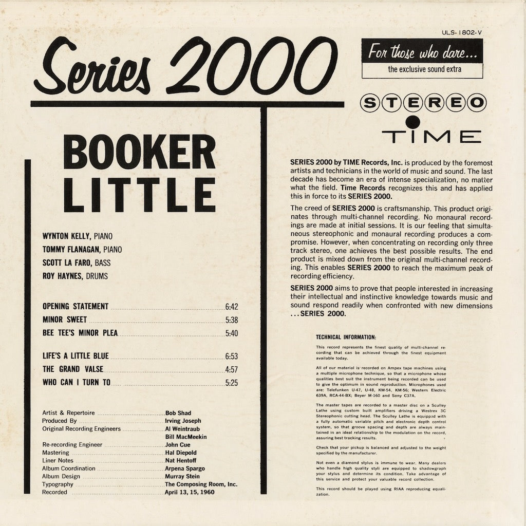 Booker Little / ブッカー・リトル (1960) (ULS-1802-V)