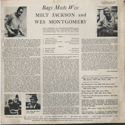 Milt Jackson - Wes Montgomery / ミルト・ジャクソン　ウェス・モンゴメリー / Bags Meets Wes! (RLP 407)