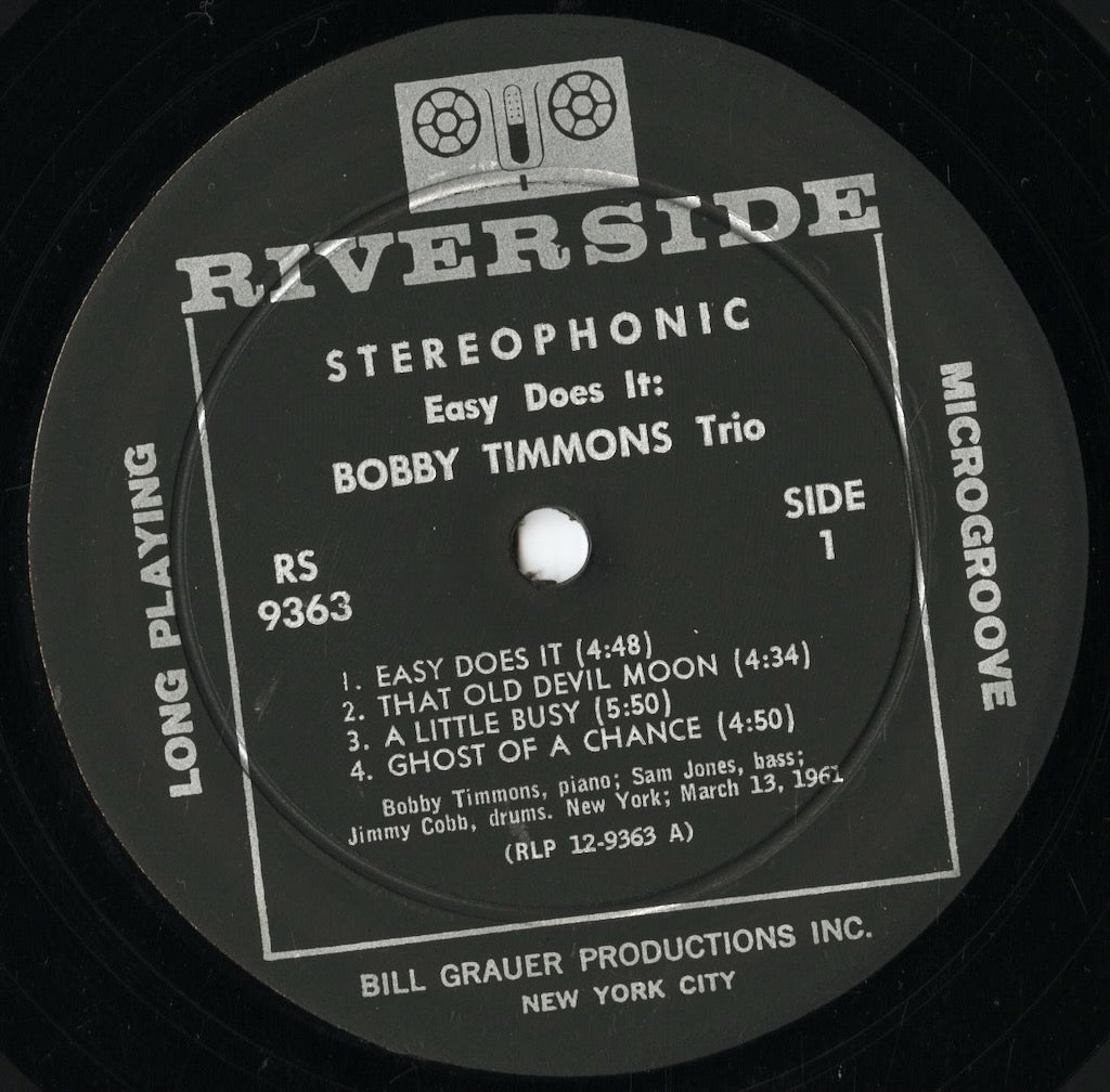 Bobby Timmons - Easy Does It (RLP 9363) LP 1961 US Riverside｜中古LP