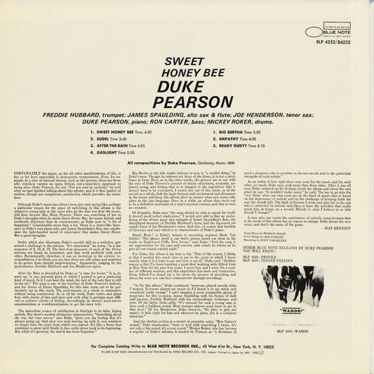 Duke Pearson - Sweet Honey Bee (K18P-9205) 1983 JPN Blue Note｜中古LP