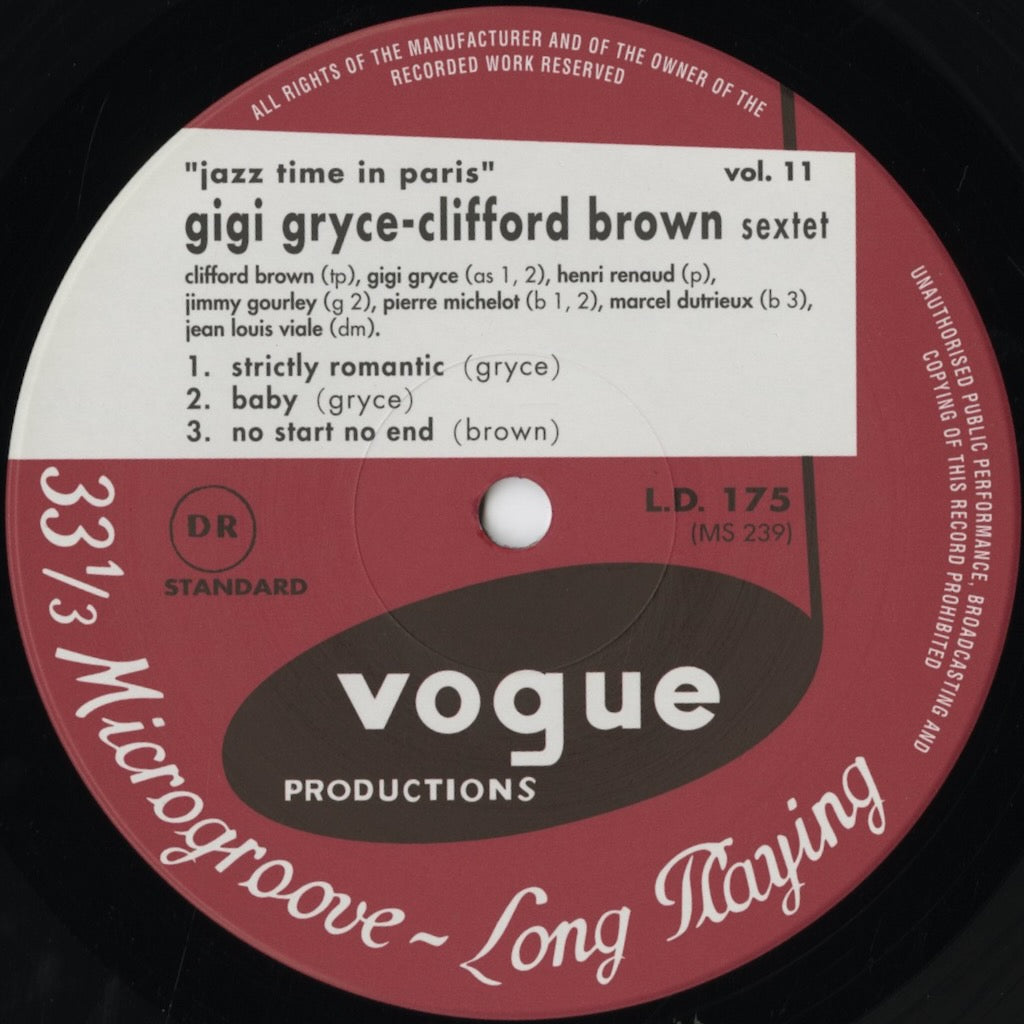 Gigi Gryce - Clifford Brown Sextet / ジジ・グライス クリフォード・ブラウン / "Jazz Time Paris" Vol. 11 -10 (BVJJ-2965)