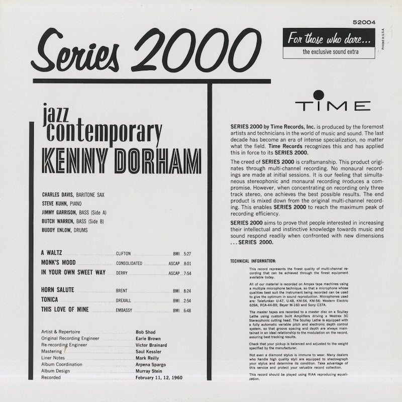 Kenny Dorham / ケニー・ドーハム / Jazz Contemporary (CEJC 00073)