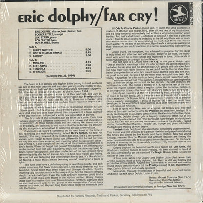 Eric Dolphy / エリック・ドルフィー / Far Cry! (PR 7747)