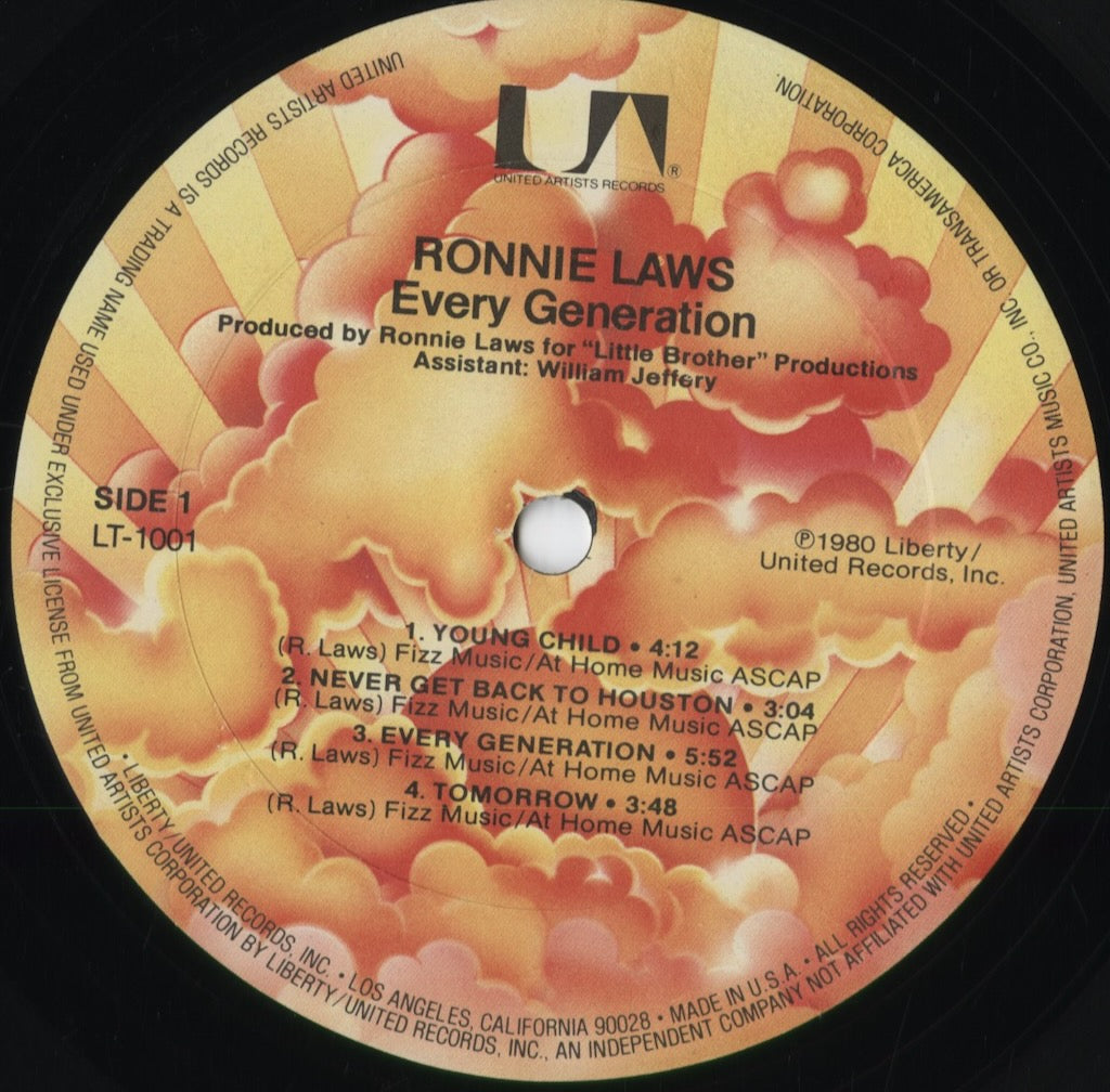 Ronnie Laws - Every Generation (LT1001) 1980 US United Artists｜中古LP