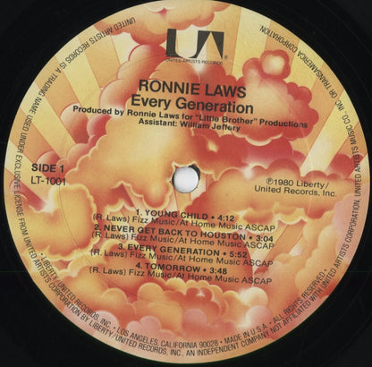 Ronnie Laws - Every Generation (LT1001) 1980 US United Artists｜中古LP