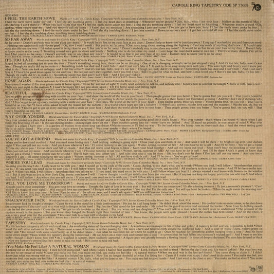 Carole King – Tapestry (SP-77009) LP 1971 US ODE | 中古LP