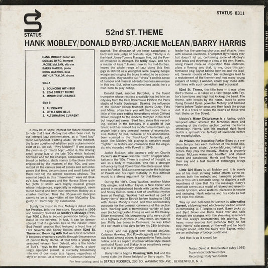 Hank Mobley - 52nd St. Theme (ST 8311) 1965 US Status｜中古LP