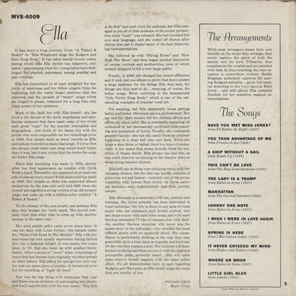 Ella Fitzgerald - Sings The Rodgers And Hart Song Book Vol. 1 (MG VS-6009) LP 1959 US Verve