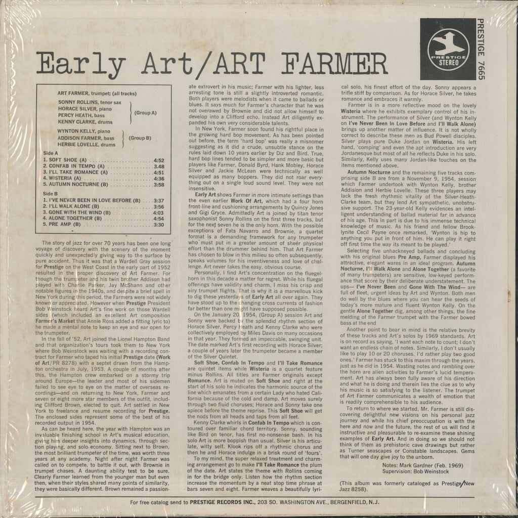 Art Farmer / アート・ファーマー / Early Art (PRT-7665)