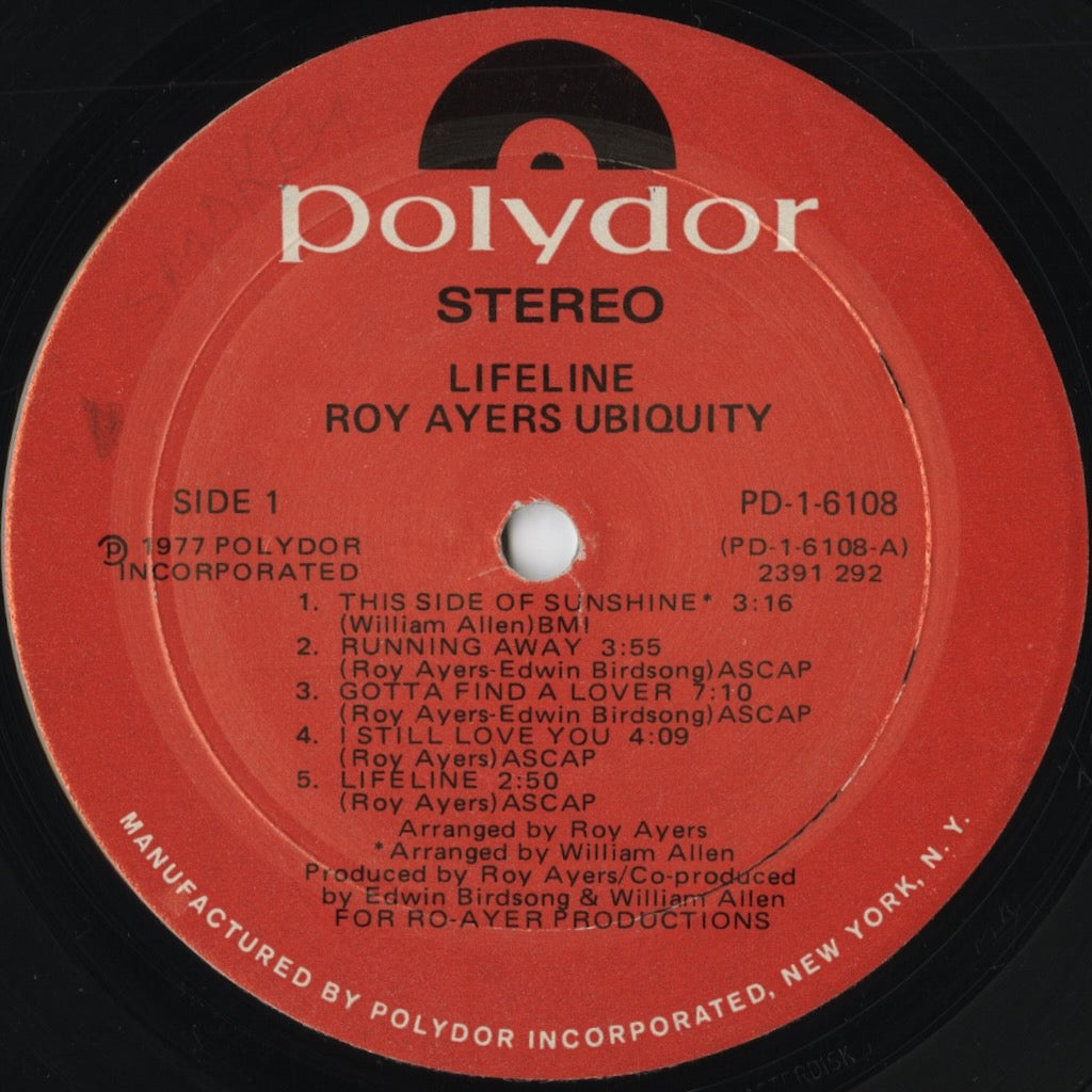Roy Ayers – Lifeline (PD-1-6108) LP 1977 US Polydor | 中古LP