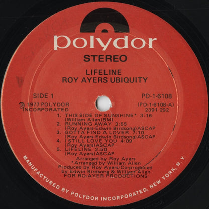 Roy Ayers – Lifeline (PD-1-6108) LP 1977 US Polydor | 中古LP