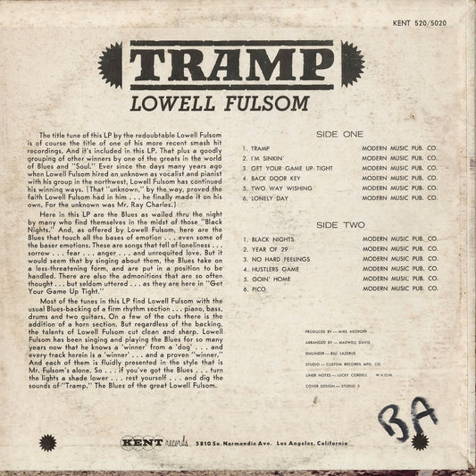 Lowell Fulsom – Tramp (KST 520) LP 1967 US Kent | 中古LP