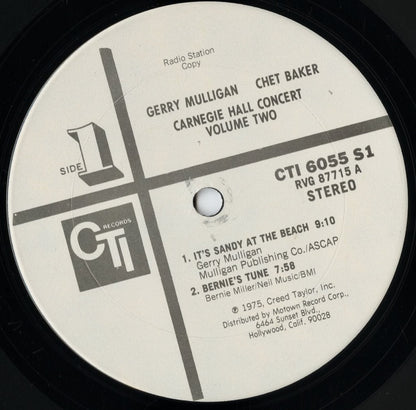 Gerry Mulligan, Chet Baker / ジェリー・マリガン, チェット・ベイカー / Carnegie Hall Concert Volume 2 (CTI-6055-S1)