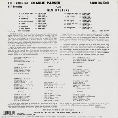 Charlie Parker - The Immortal Charlie Parker (COJY-9013) 1992 JPN Savoy｜中古LP
