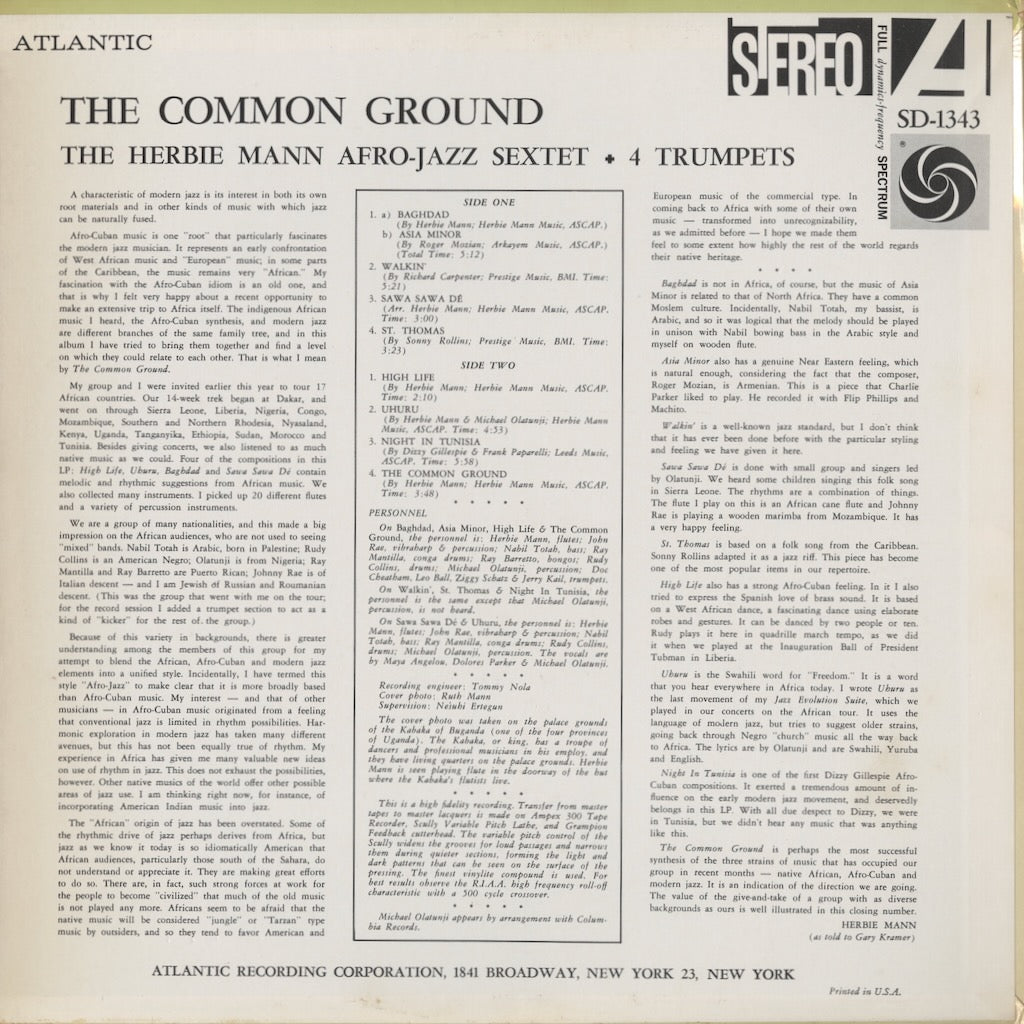 Herbie Mann / ハービー・マン / The Common Ground (SD1343)
