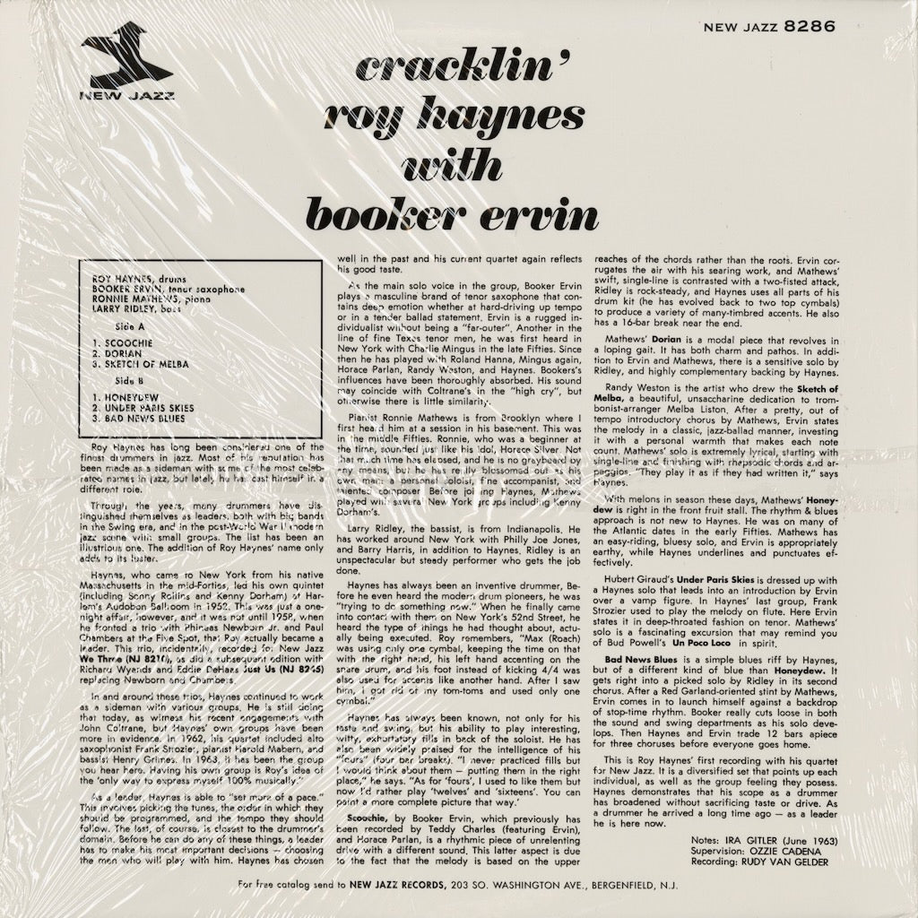 Roy Haynes Cracklin' NJLP 8286 | 中古レコード通販 VOXMUSIC WEBSHOP