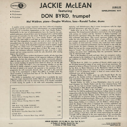 Jackie McLean / ジャッキー・マクリーン / The Jackie McLean Quintet (YW-7561-RO)