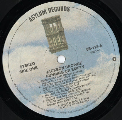 Jackson Browne - Running On Empty (6E-113) LP 1977 US Asylum