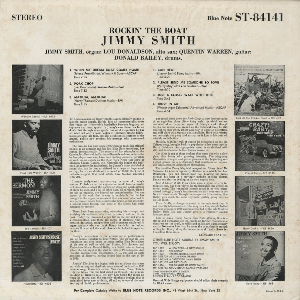 Jimmy Smith / ジミー・スミス / Rockin' The Boat (BST 84141)