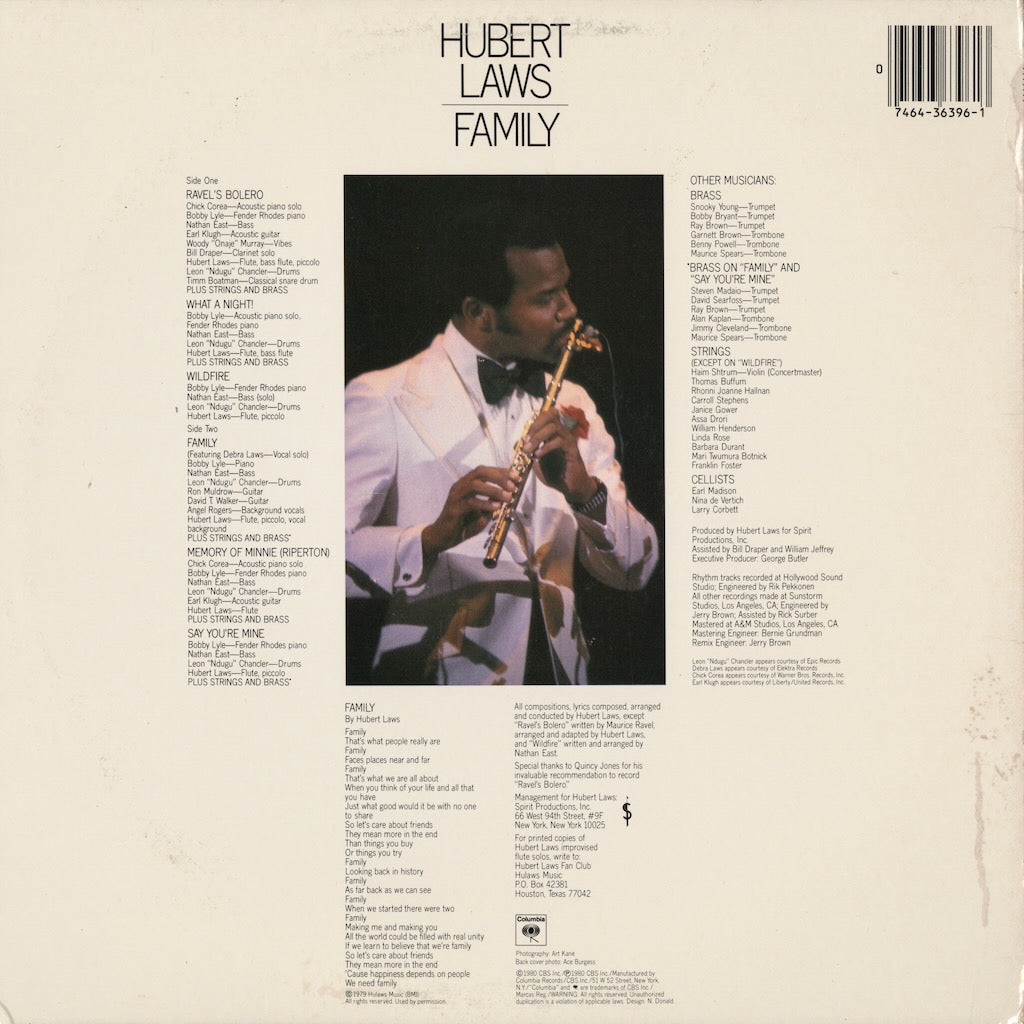 ⁄ Family Hubert HUBERT LAWS ヒューバート・ロウズ | - Laws (LP