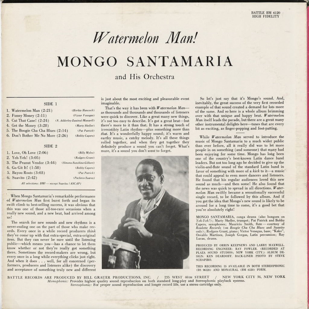 Mongo Santamaria - Watermelon Man! (BM 6120) 1963 US Battle｜中古LP