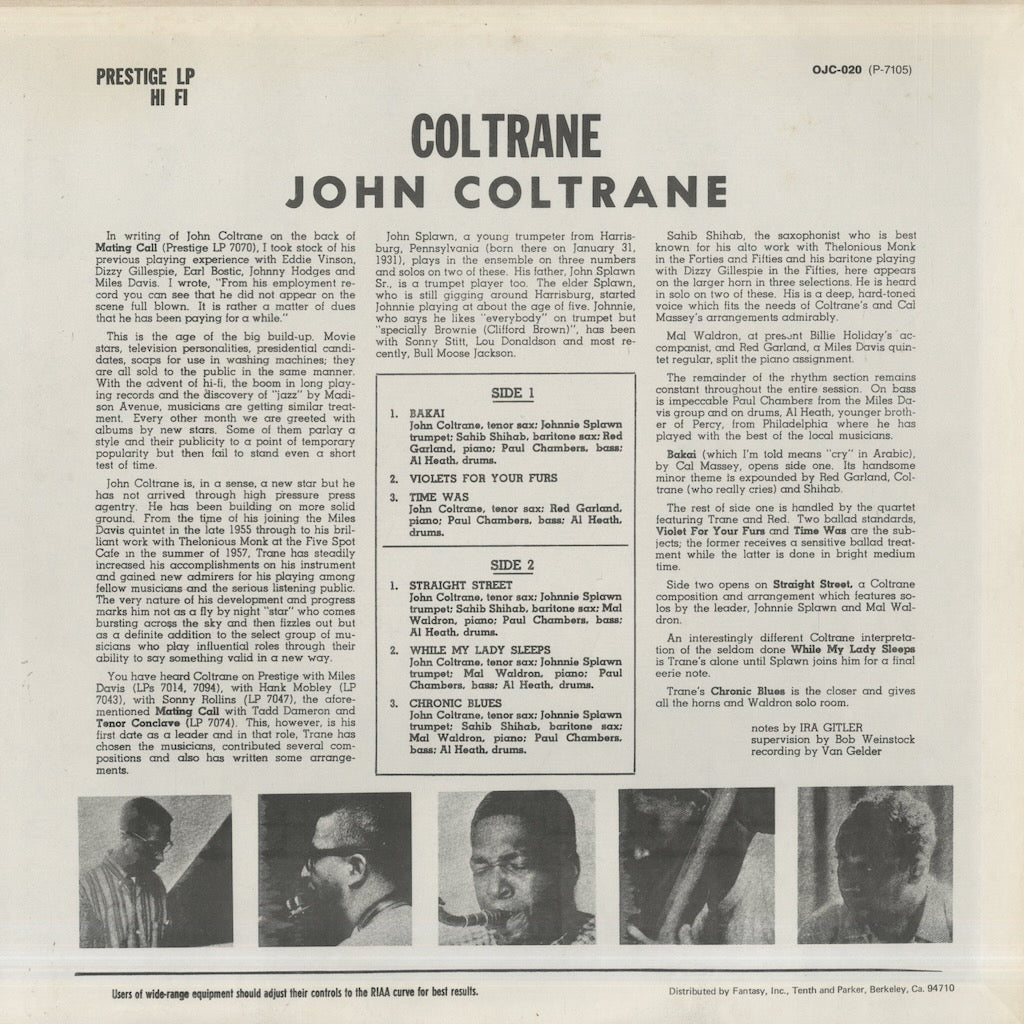 John Coltrane / ジョン・コルトレーン / Coltrane (1957)(OJC-020)